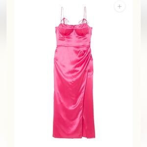 NWT REFORMATION  Marguerite Silk Dress Size 18 Color Pink Flambe